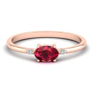 แหวนเพชรรูปไข่ REYES Classic ทองคำขาว 14K ประดับทับทิม 0.75 กะรัต พร้อมใบรับรอง GRA ประดับด้วยโมอิสซาไนต์ เครื่องประดับคุณภาพสำหรับผู้หญิง - Product Image 6