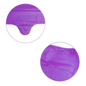 Sacs de courses en plastique avec poignées violettes, design T-shirt, 12x20 pouces, sacs promotionnels pour entreprises - Product Image 5