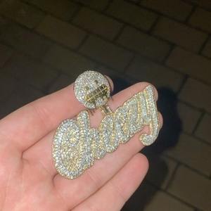 Colgante Hip Hop Personalizado con Letras, Colgante Personalizado con Nombre/Número/Logotipo, Colgante de Moissanita VVS1 Color D - Product Image 4