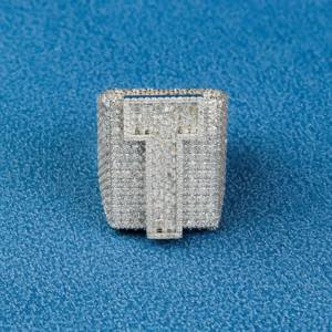 Custom Letter Logo Iced Out Vvs <strong>Moissanite</strong> Hip Hop <strong>Ring</strong> Pass Diamond Test 925 Silver 18K Rose Gold Plated Fine Jewelry <strong>Rings</strong> <strong>Men</strong> - Product Image 3