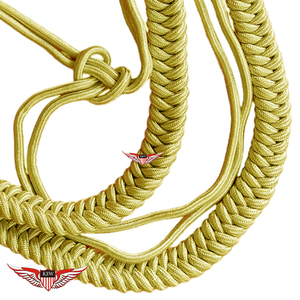 Aiguillette de parade allemande dorée tressée en aluminium, cordon d'épaulette allemand, cordon d'épaulette - Product Image 4