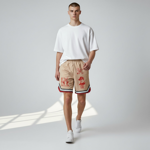 Pantalones Cortos de Baloncesto de Último Diseño, 100% Poliéster, Malla de Doble Capa, Transpirables, Estilo Urbano, con Cierre de Cremallera de 7 Pulgadas - Product Image 2