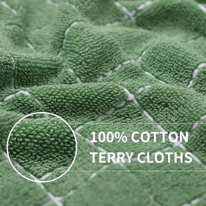 100% Cotton Terry Kitchen Towels Super Absorbent Dish Towels 4 Pack in Grass Green 13 X 28 Inches Soft Checkered Designed - Product Image 1