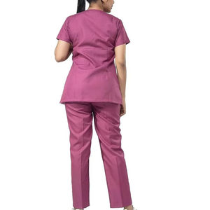 Solid Color Polyester Cotton <b>Nurse</b> Uniform Wholesale for Hospital Use for Beauty Salon Lab Pet Shop Working Scrub - Product Image 2