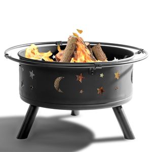 Braciere Moderno in Metallo Nero da 30 Pollici, Tavolo da Cucina per Esterni in Stile Urbano, Costruzione Durevole in Cemento - Product Image 2
