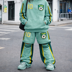 Créez votre propre survêtement d'hiver en polaire tissé pour homme, inspiré du football, avec capuche - Style streetwear - Product Image 1