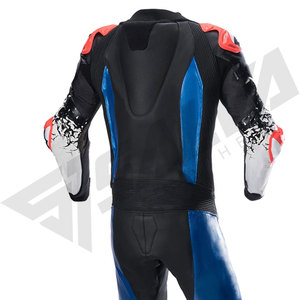 Unisex Full Sleeve Motorcycle Racing Suit Modal 160g Color <b>Blocked</b> Breathable All Seasons One Piece Jacket Pant - Product Image 4
