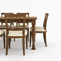 Ensemble de table à manger rectangulaire en bois traditionnel avec 8 chaises rembourrées, meubles rustiques pour la maison