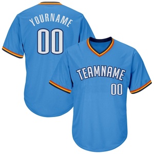 Camiseta de Béisbol Azul Claro para Hombre, Cuello en V, Transpirable, Todos los Colores, Nuevo Diseño, Alta Calidad, Camiseta de Béisbol Lisa - Product Image 1