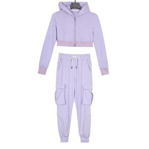 Top corto con cremallera, chándales para mujer, bolsillo en pantalón, nuevo estilo, Gimnasio Deportivo, chándal con logotipo personalizado para mujer - Product Image 5