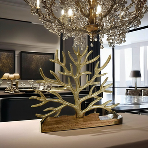 Stylish Vertical <b>Tree</b> Aluminum Metal Sculpture Gold-Plated Handmade Modern Design Eco-Friendly Customized Shape Wedding <b>Tabletop</b> - Product Image 4