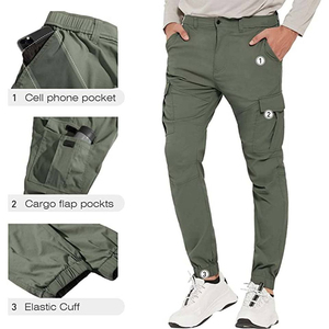 Men's Casual Canvas <b>Cargo</b> <b>Pants</b> <b>Elastic</b> <b>Waist</b> Custom Logo Factory Direct Lightweight 100% Cotton Multi-Pocket <b>Pants</b> - Product Image 3