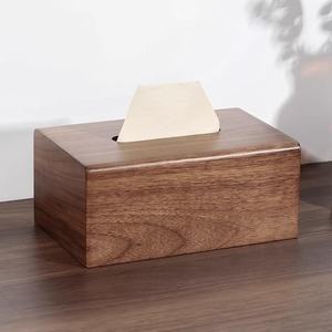 Porte-mouchoirs en bois multifonctionnel - Design minimaliste moderne pour table basse, bureau, style vintage, boîte à mouchoirs en noyer - Product Image 2