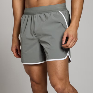 Men's Gray Custom Print Drawstring <b>Shorts</b> With Side Stripe Quick Dry Mid Waist Casual <b>Short</b> <b>Shorts</b> - Product Image 2