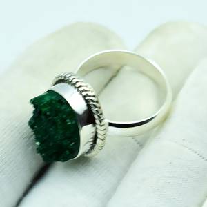 Vintage Druzy <b>Quartz</b> <b>Ring</b> 925 Sterling Silver Handmade Boho Statement Druzy Jewelry Natural Gemstone <b>Ring</b> - Product Image 2