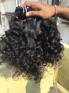 Extensions de cheveux humains vierges indiens de 20 pouces, grade 12A, texture bouclée crépue, double trame machine, sans perte ni emmêlement - Product Image 1