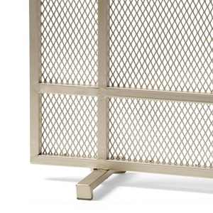 Heritage <b>Grid</b> Design <b>Metal</b> Fireplace Screen Heavy Duty Mesh Spark Guard Freestanding Hearth Protector Heat Resistant - Product Image 6