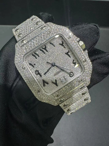 นาฬิกาโมอิสซาไนต์แบบฝังเพชรเต็มเรือนสำหรับผู้ชาย หน้าปัดเพชร VVS ระบบควอตซ์อัตโนมัติ สไตล์ฮิปฮอป - Product Image 4