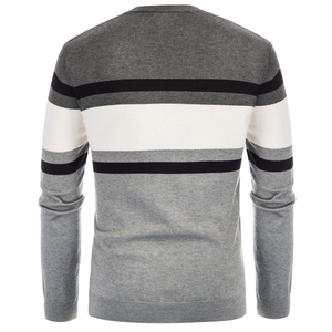 OEM Service Custom Men's Organic Cotton Knit Crewneck Sweater Breathable Pullover Ribbed Sweatshirt - Product Image 2