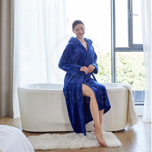 เสื้อคลุมอาบน้ำผู้หญิงสไตล์หรูหรา สำหรับฤดูร้อน/ฤดูใบไม้ผลิ ฤดูหนาว ผ้าฝ้ายเทอร์รี่ 100% นุ่ม อุ่น สบาย กระชับพอดีตัว แขนยาวเต็มตัว - Product Image 4