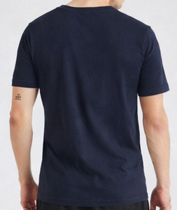 T-shirt en coton uni pour homme avec logo personnalisé OEM, coupe classique, doux, respirant, écologique, col rond, vêtements décontractés de qualité supérieure, streetwear - Product Image 2