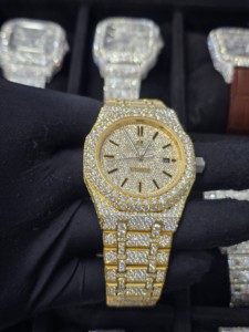 Montre mécanique de luxe pour homme en acier inoxydable avec bracelet Moissanite Iced Out de 16 mm, style mode et affaires - Product Image 4