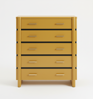 Commode moderne à 5 tiroirs en bois de manguier, éco-responsable, pour chambre à coucher, fabrication artisanale, vente en gros, export, directement de l'usine, OEM ODM, qualité supérieure, pour intérieur