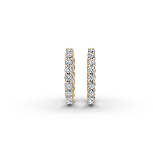 Pendientes de Aro con Diamantes Redondos Cultivados en Laboratorio de 1.50 Ct, Diseño Chic de Aro Redondo - Product Image 2