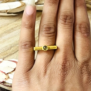 Hot Design Minimalist Peridot <b>Ring</b> Boho Brass <b>Rings</b> for Women 18k Gold Plated Bar Minimal <b>Dainty</b> Jewelry for Wholesale/OEM/ODM - Product Image 6