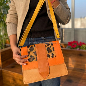 Bolso bandolera de Color rechoncho de cuero reciclado de nuevo estilo, bolso de cuero de piel con estampado de animales de alta calidad, bolso de hombro multicolor para mujer - Product Image 4