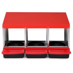 Cestello in Plastica a 3 Scomparti Estraibile Rosso per Deposizione Uova di Gallina per Allevamenti e Fattorie - Product Image 5