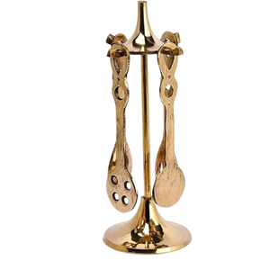 Organisateur de couverts en laiton à fixation murale pour cuisine, égouttoir à vaisselle, panier de rangement pour ustensiles, support pour couteaux et baguettes - Product Image 3