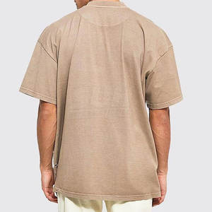 Camisetas para hombre de corte holgado, muy vendidas, con logo personalizado impreso, estilo desgastado, transpirables, 100% algodón. - Product Image 2