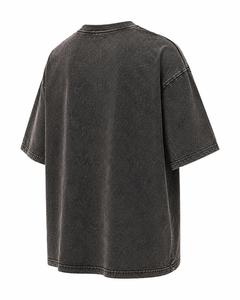 T-shirt en coton tendance pour homme, coupe oversize, col rond, manches courtes, jersey décontracté, couleur unie, lavé, écologique, 220g, respirant - Product Image 5