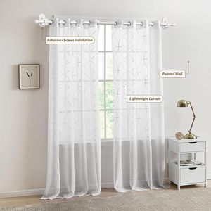 Tringles à rideaux extensibles sans perçage, idéales pour les locataires, petites tringles pour rideaux légers - Product Image 5