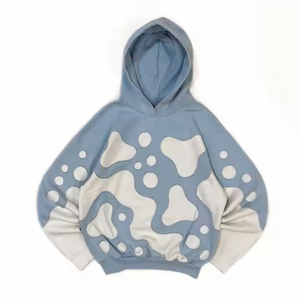Sweat à capuche personnalisé pour homme, en molleton de coton épais, coupe oversize, effet vieilli, imprimé étoiles, orné de strass, écologique, séchage rapide et respirant - Product Image 1