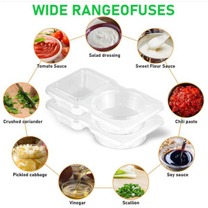 Contenant à condiments à double paroi JUXINDA avec couvercle, gobelet à sauce en plastique jetable classique, adapté aux huiles, vinaigres, piments - Product Image 3