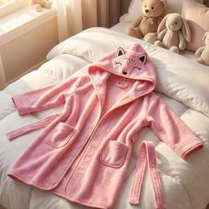 เสื้อคลุมอาบน้ำเด็กมีฮู้ด ผ้าฝ้ายริงสปัน 100% เนื้อนุ่ม ทอแบบรักษ์โลก 300gsm พร้อมโลโก้สั่งทำได้ ทุกสี สั่งซื้อจำนวนมาก - Product Image 5