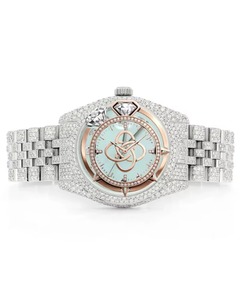 Montre pour homme en moissanite VVS fabriquée en Inde, avec logo personnalisé, entièrement pavée de diamants, montre de luxe disponible à un prix compétitif - Product Image 1
