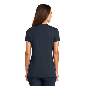 T-shirts en toile de haute qualité pour femmes, col en V, manches courtes, coupe classique, hauts d'été, couleurs et tailles personnalisables, OEM, anti-plis - Product Image 5