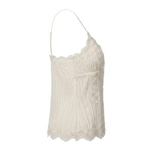 เสื้อกล้ามลูกไม้ปักลายสำหรับผู้หญิง สายเดี่ยว ดีไซน์หรูหรา ทรงเข้ารูป สำหรับฤดูร้อน คุณภาพสูง บริการ OEM - Product Image 5