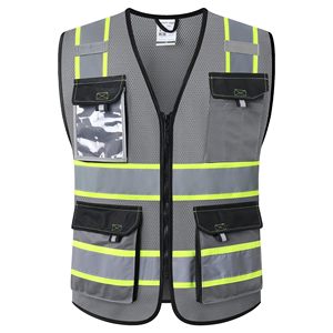 High Visibility Reflective Safety Vests for Men Women Vest with Pockets Mesh Fabric <b>Construction</b> Safety Apparel Neon <b>Work</b> Vest - Product Image 1