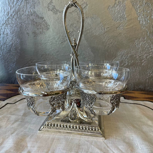 Support de service multi-bols en argent plaqué luxe pour la présentation de bonbons, noix, chocolat et desserts lors de fêtes et réunions à domicile - Product Image 1