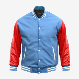 Veste Letterman universitaire vintage à manches en cuir avec broderie en chenille et patch de laine pour hommes personnalisée OEM - Product Image 1