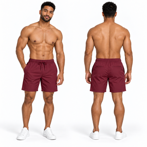 Pantalones Cortos Bermuda Negros para Hombre, Cintura Media, Cierre con Cordón, Estilo Deportivo, con Bolsillos Delanteros y Traseros, Tela Microelástica - Product Image 3