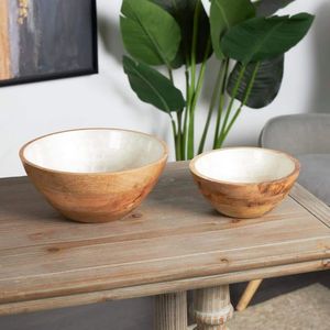 Tazón Decorativo de Madera con Revestimiento de Esmalte, Ideal para Servir Frutos Secos, Bocadillos y como Centro de Mesa - Product Image 6