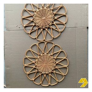 Custom Natural Rattan Charger Plate Handmade Round Wicker Placemat Rustic Wedding <b>Table</b> Setting OEM Factory - Product Image 6