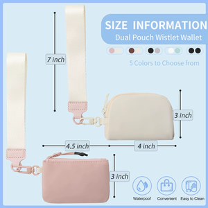 Set de Bolsa Impermeable para Muñeca con Correa, Mini Cartera Doble para Tarjetas, Efectivo y Llaves, Bolsa Deportiva Portátil para Mujer - Product Image 4