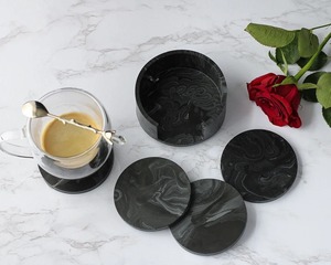 Natural Handmade <b>Coaster</b> With Black and Gold Resin Round Shape Tea Cup <b>Coaster</b> Best Quality Mug <b>Coaster</b> at Cheap Price <b>agate</b> - Product Image 2