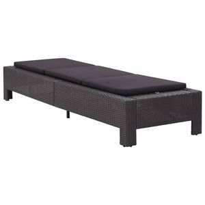 Tumbona Grande Multi-posición con Respaldo en Ratán PE Negro, Cómoda Tumbona para Exteriores - Product Image 2